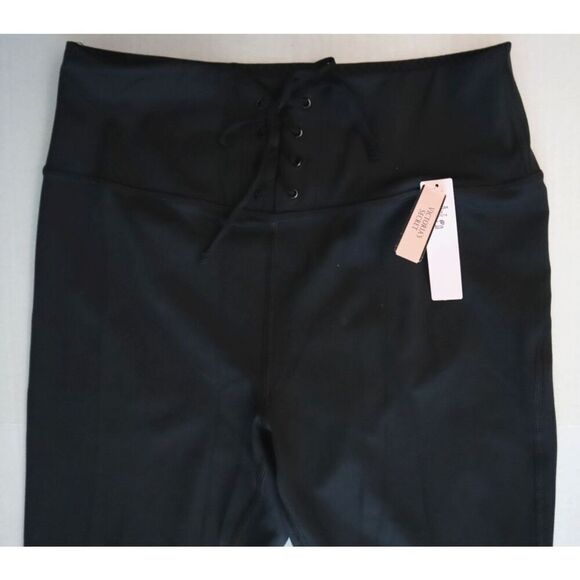 Victoria's Secret 11222522 Women Sz M Black Essential High-Rise Lace-Up Leggings - Picture 6 of 11